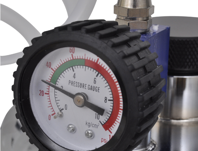 medidor de pressão de ar em um sistema pneumático